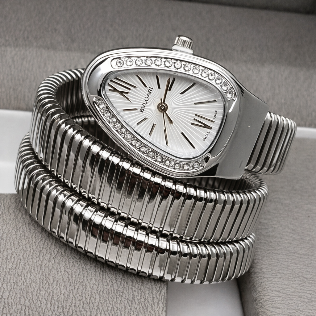 Luxury snake wrap ladies watch gold