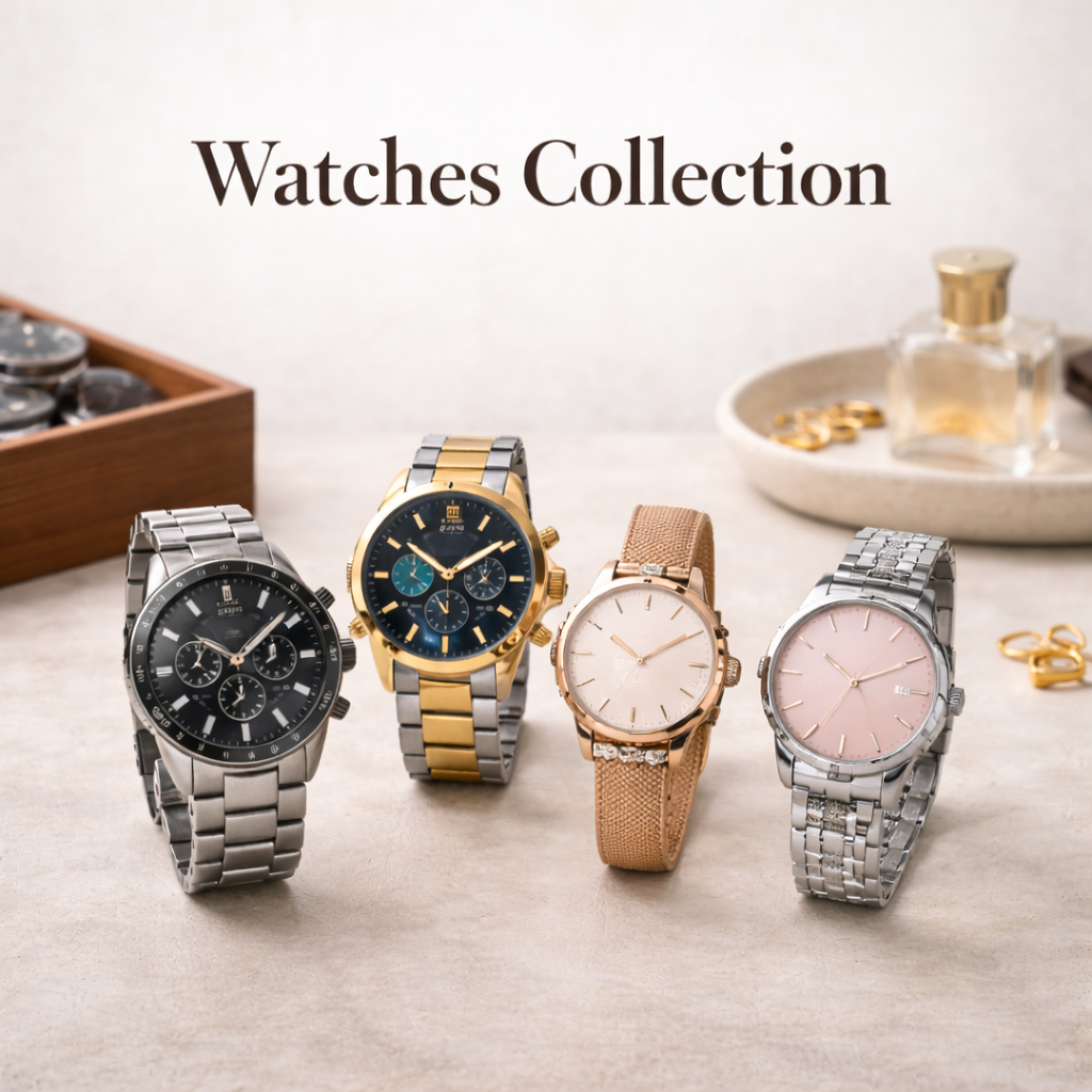 Watches collection cover image featuring premium wristwatches with elegant and modern designs