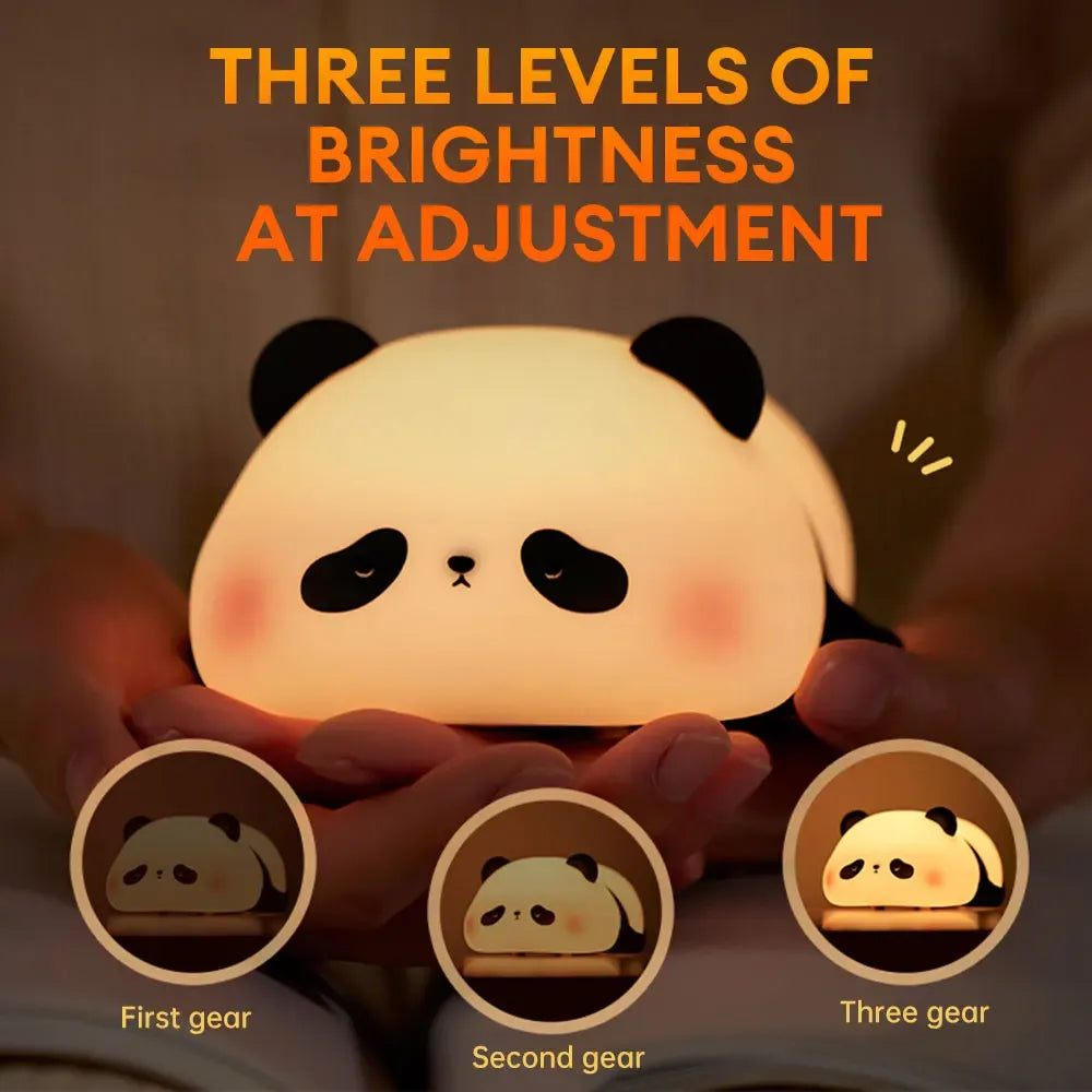 Cute Panda Night Light – Soft Silicone Bedside Lamp for Kids & Adults