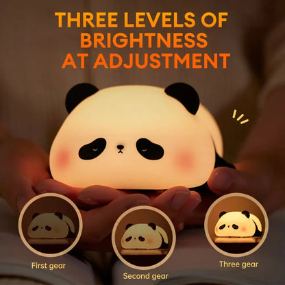 Cute Panda Night Light – Soft Silicone Bedside Lamp for Kids & Adults