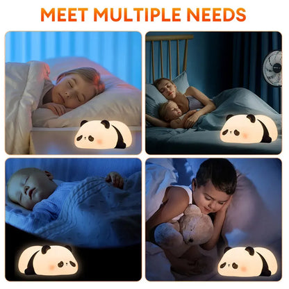 Cute Panda Night Light – Soft Silicone Bedside Lamp for Kids & Adults