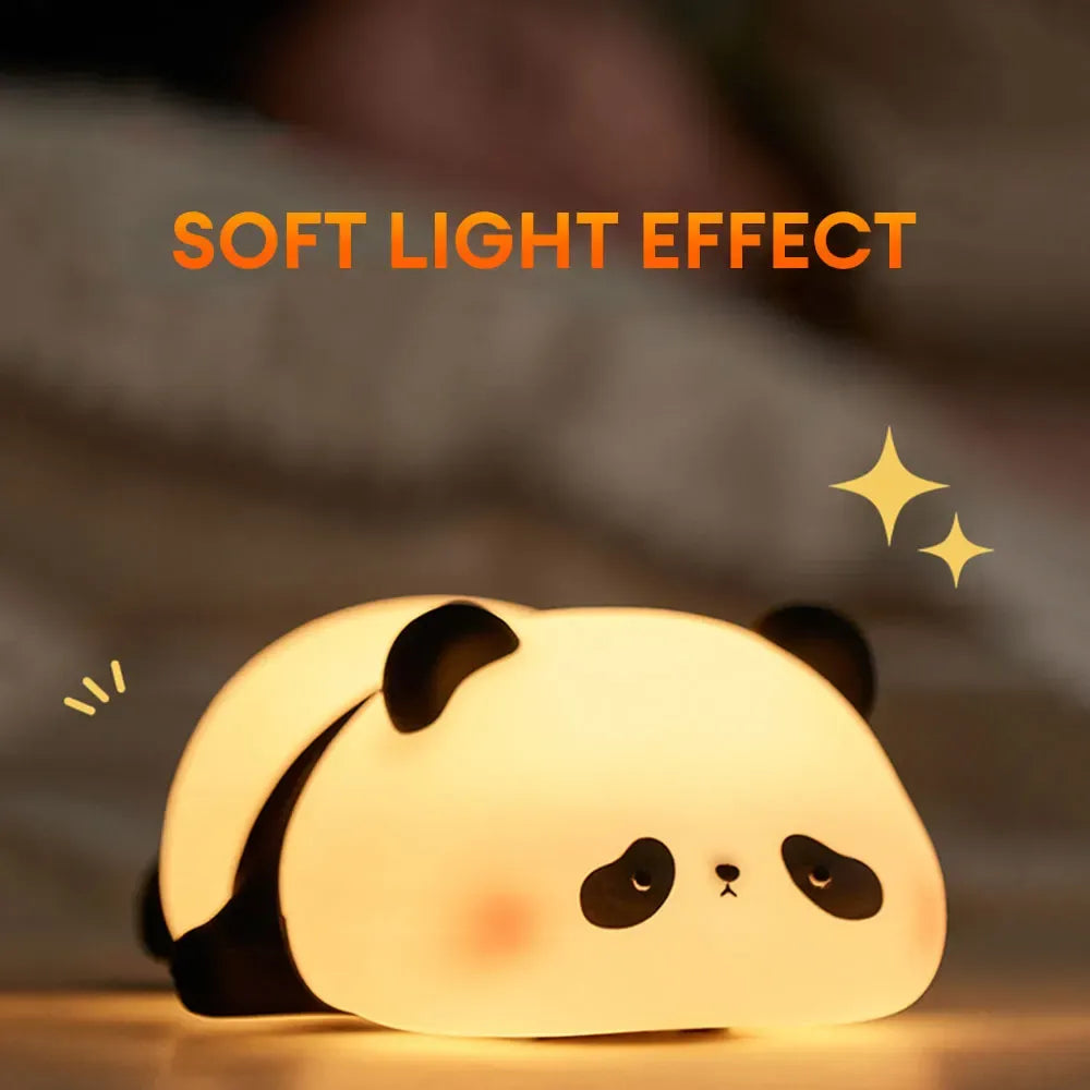Cute Panda Night Light – Soft Silicone Bedside Lamp for Kids & Adults