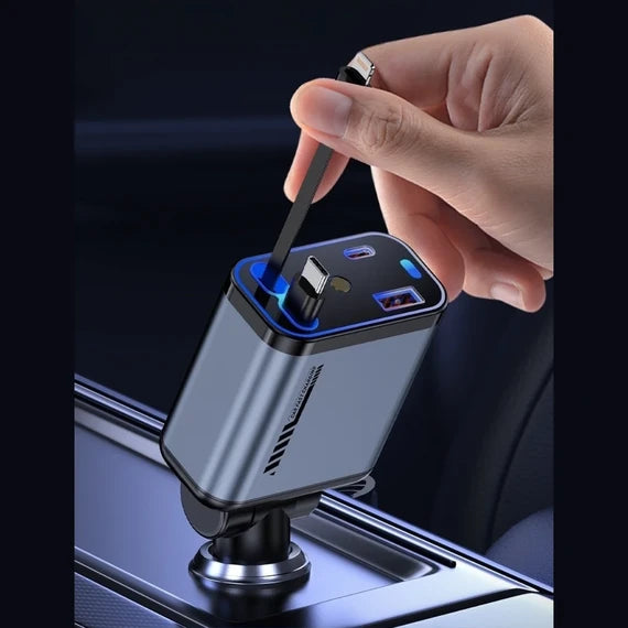 4-in-1 Multi-Functional Car Charger – Fast Charging with Star Light Ambience