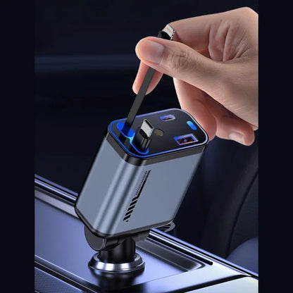 4-in-1 Multi-Functional Car Charger – Fast Charging with Star Light Ambience