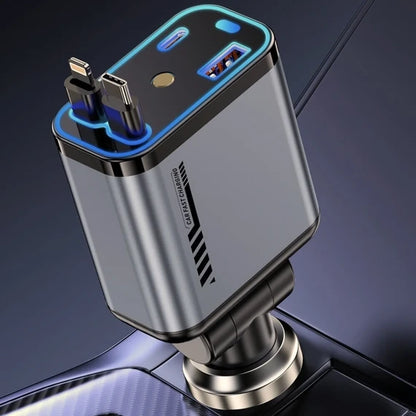 4-in-1 Multi-Functional Car Charger – Fast Charging with Star Light Ambience