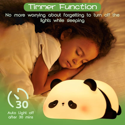 Cute Panda Night Light – Soft Silicone Bedside Lamp for Kids & Adults